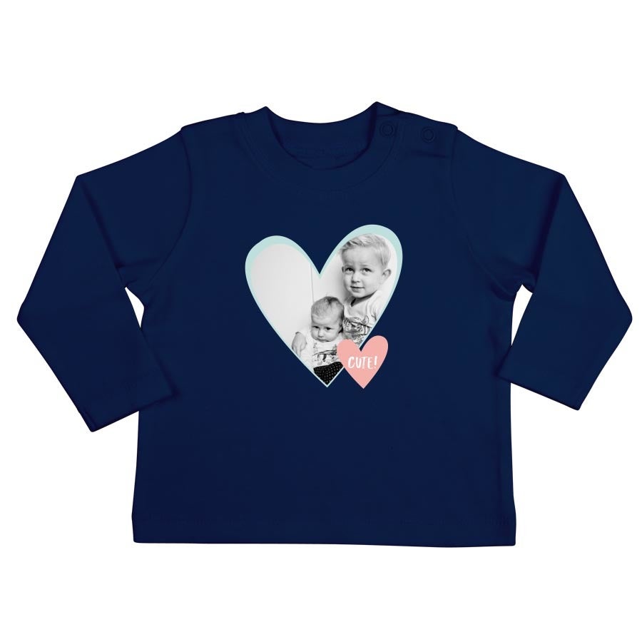Maglietta neonato con stampa - Manica lunga - Blu - 62/68