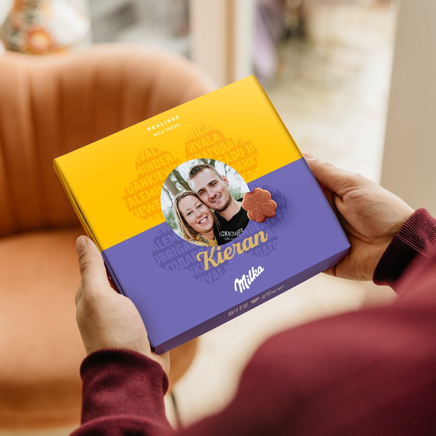 Personalised Milka Chocolate Gift Box - Thank you