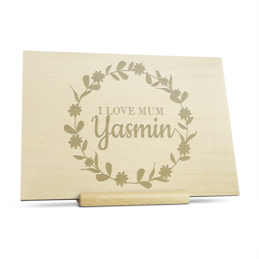 Personalised greeting card - Wood - Mother's Day - Landscape