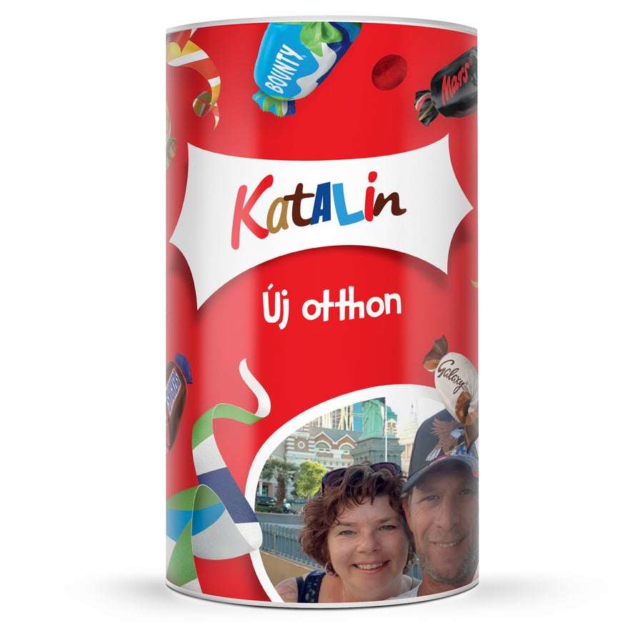 Személyre szabott ünnepi doboz Piros személyre szabott Ünnepelj bármit a Celebrations dobozával, Katalin névvel,