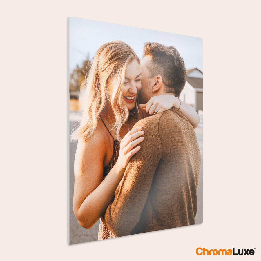Instagram photo collage Personalized aluminum Instagram photo collage printed with a photo of a smiling couple hugging
