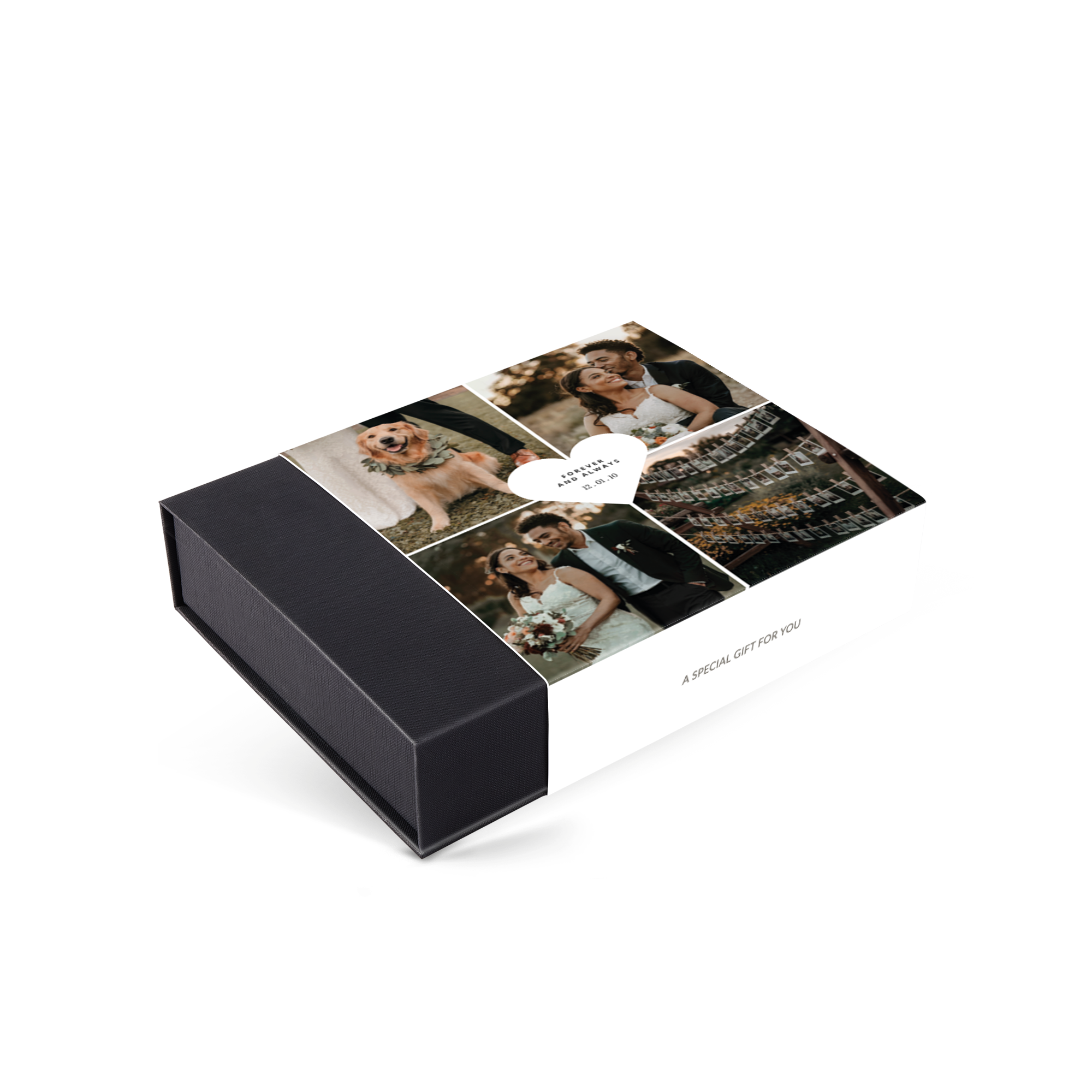 Coffret de chocolats Saint Valentin personnalisé avec photos imprimées et le texte Forever and Always