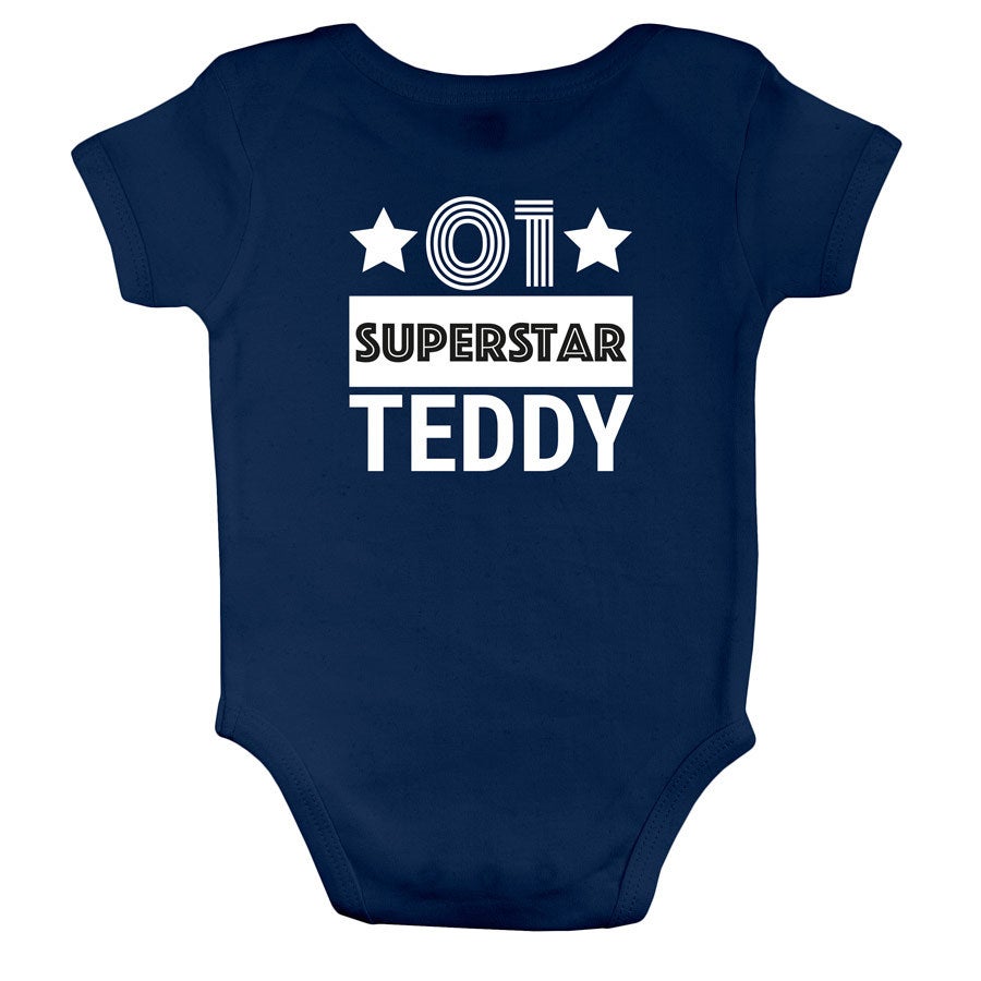 Baby onesie - kort erme - Navy - 50/56