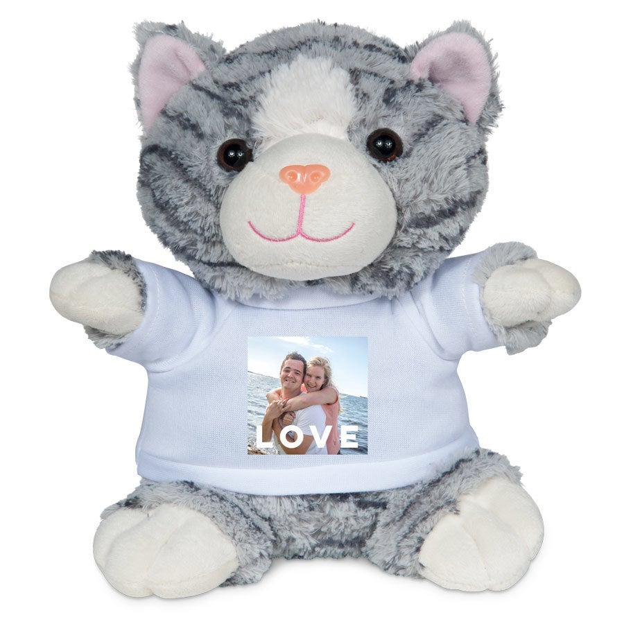 Peluche con camiseta personalizada - Gatito