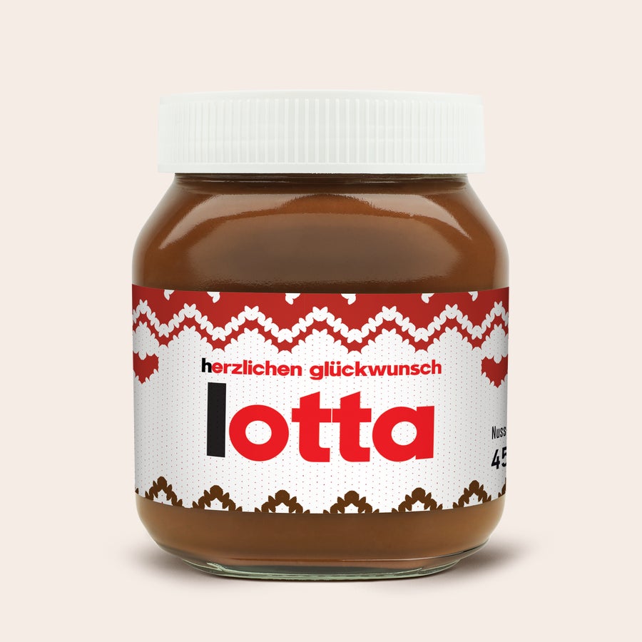 Personalisiertes nutella®-Glas Personalisiertes nutella Glas, bedruckt mit dem Namen