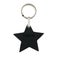 Leren sleutelhanger - Ster - Zwart