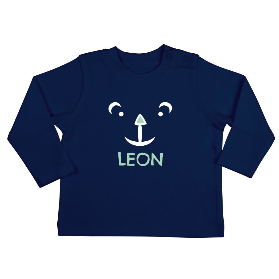 Maglietta neonato con stampa - Manica lunga - Blu - 62/68