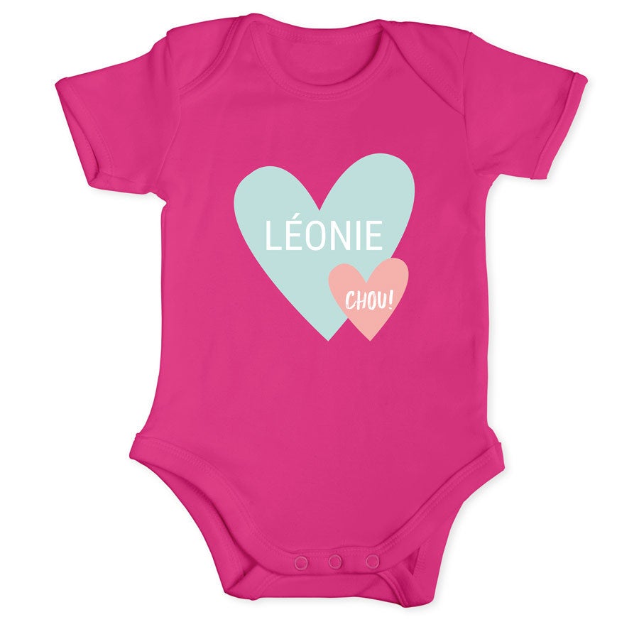 Body bébé - Manches courtes - Fuchsia -  62/68
