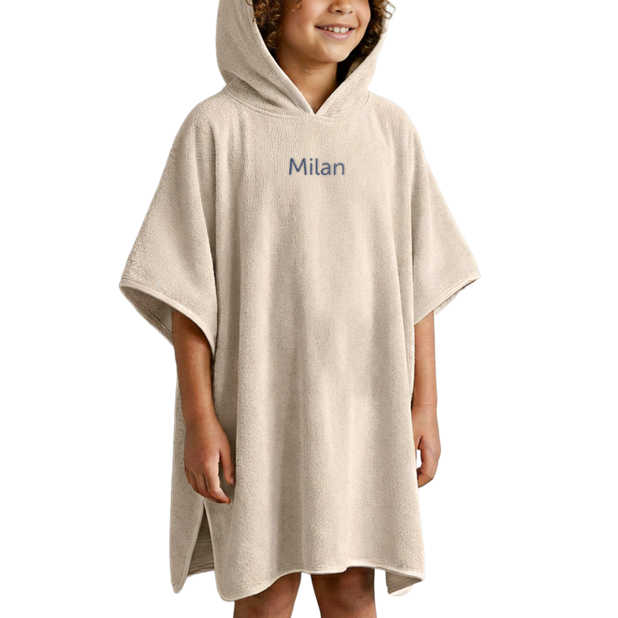 Badponcho för barn med namn
