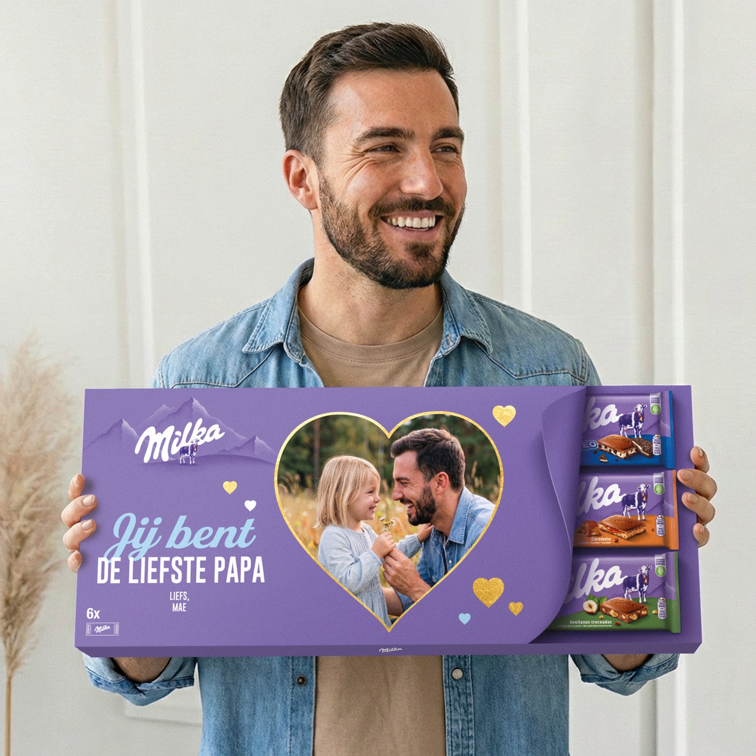 Mega Milka reep met naam en foto bedrukken – 6 repen