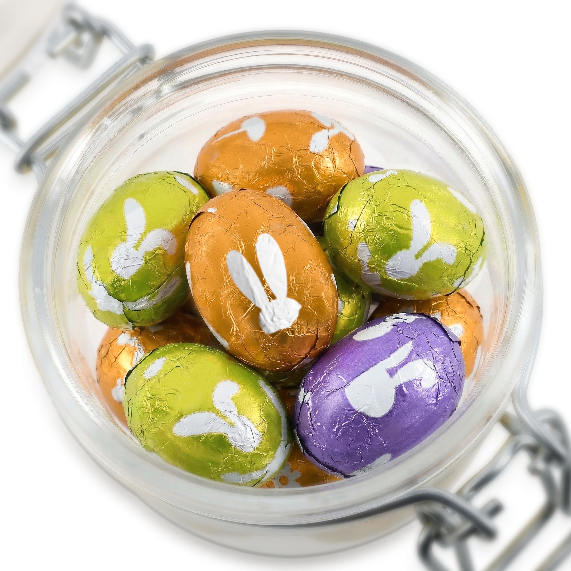 Huevos de Pascua de chocolate en tarro personalizado