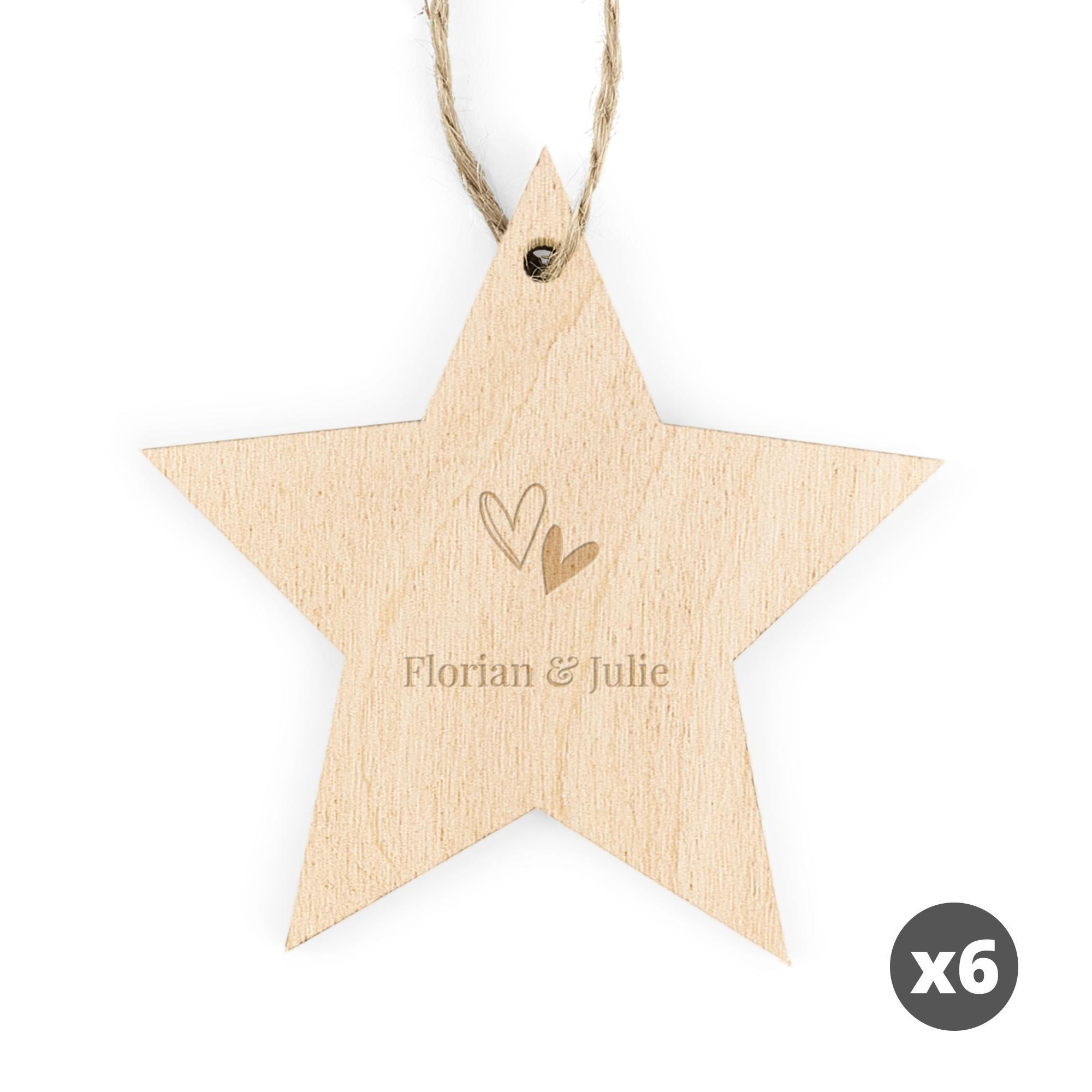 Décorations de Noël en bois avec nom gravé