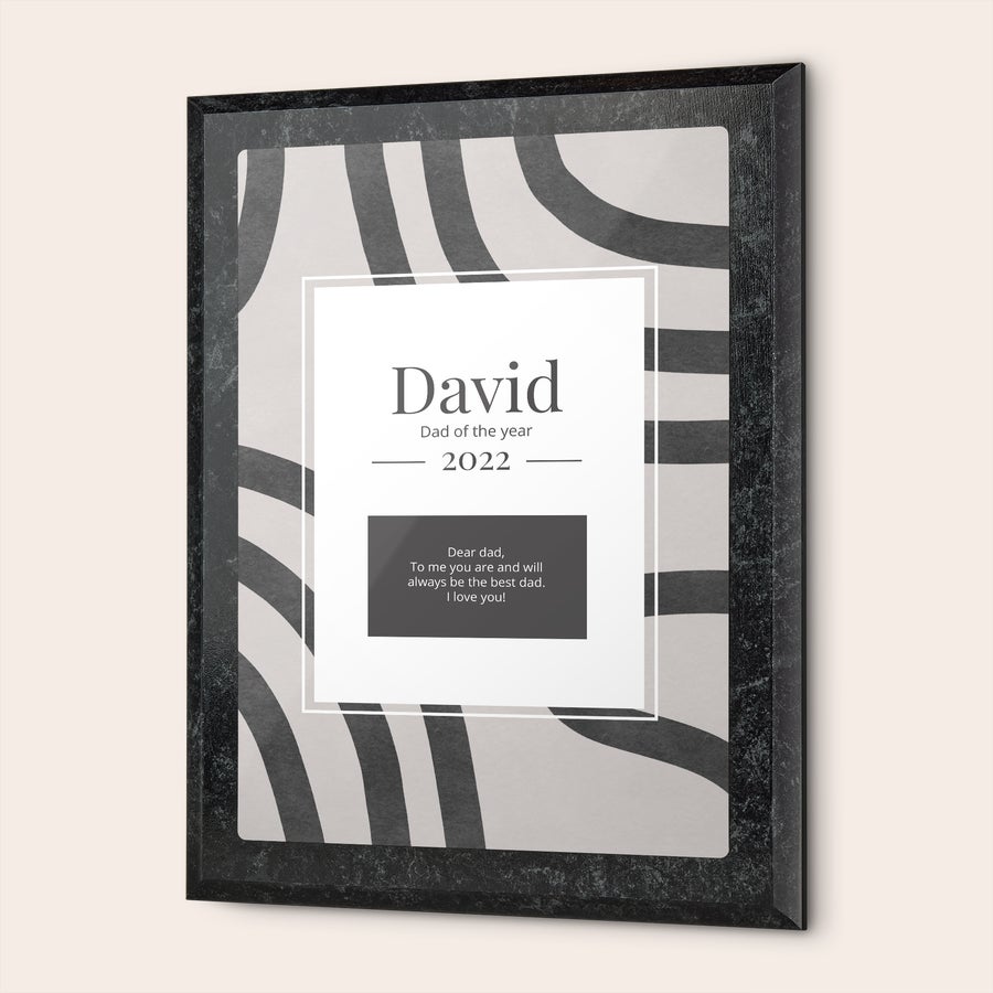 Certificado de melhor pai do mundo Certificado personalizado para o pai, impresso com o nome David e uma mensagem afetuosa, o certificado ideal para o pai mais fixe do mundo!