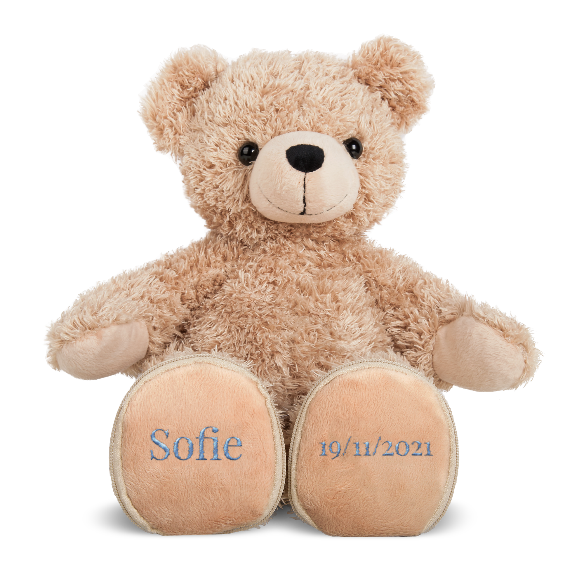 Stofftier Teddybär mit Mütze personalisiert mit Name Bär Kuscheltier 