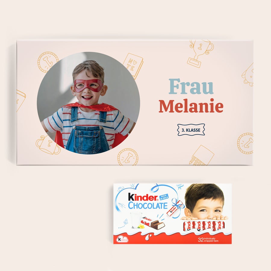 Mega kinder Schokolade mit Foto und Namen Personalisierte kinder schokolade 64 Tafeln mit Foto und