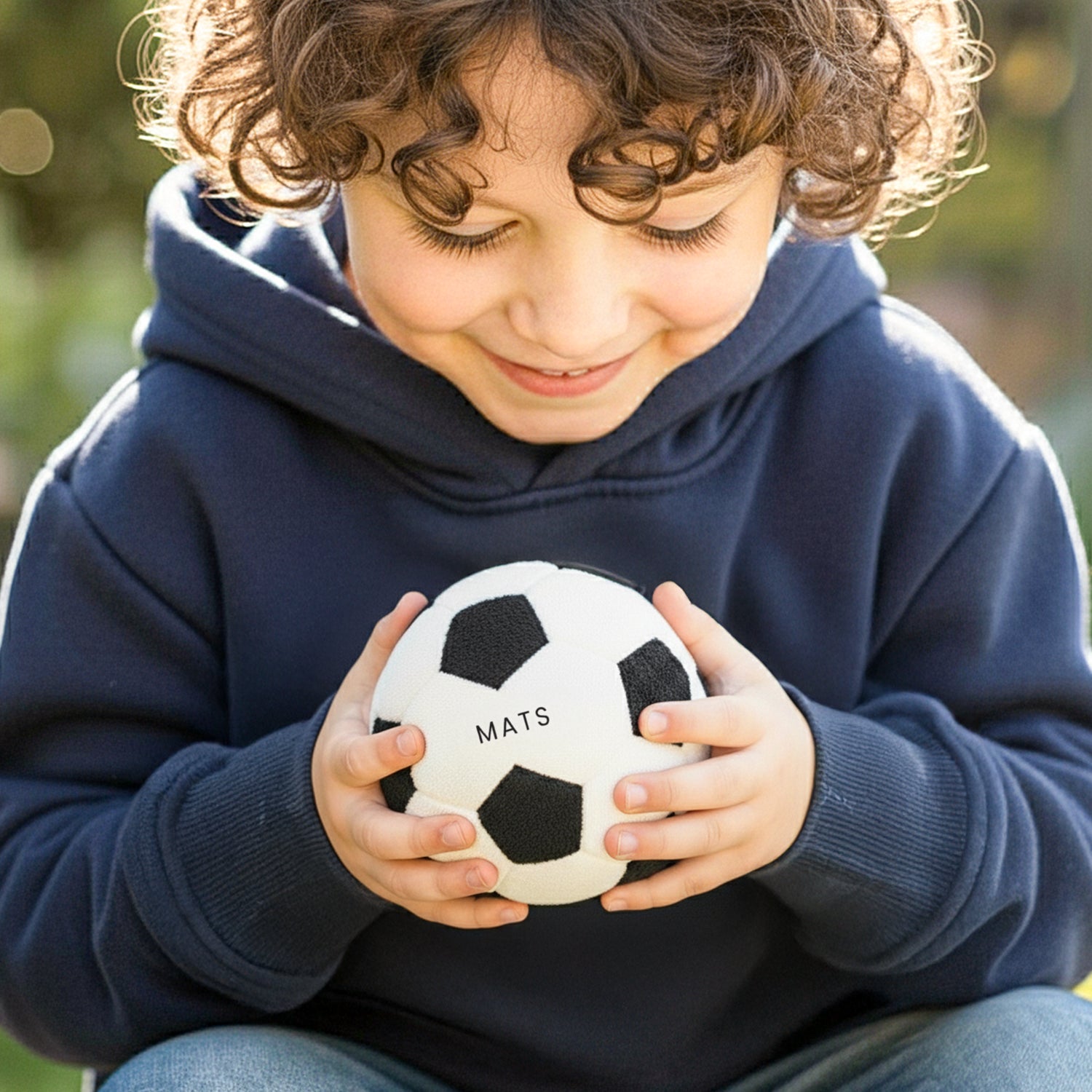 Zachte voetbal met naam - Ã¸ 10 cm