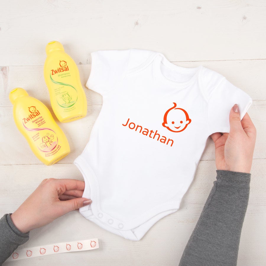 Personalised Zwitsal baby gift set - Romper with name Personalised Zwitsal baby gift set - Romper with name