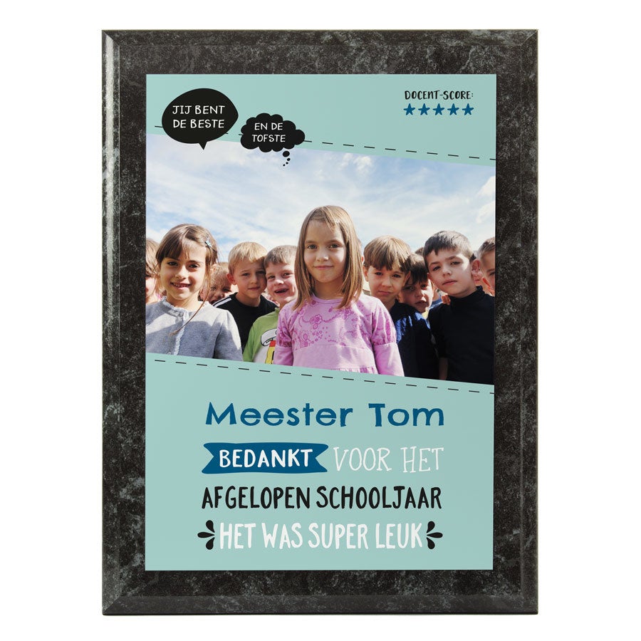Beste Juf / Meester oorkonde bedrukken (Marmer look)
