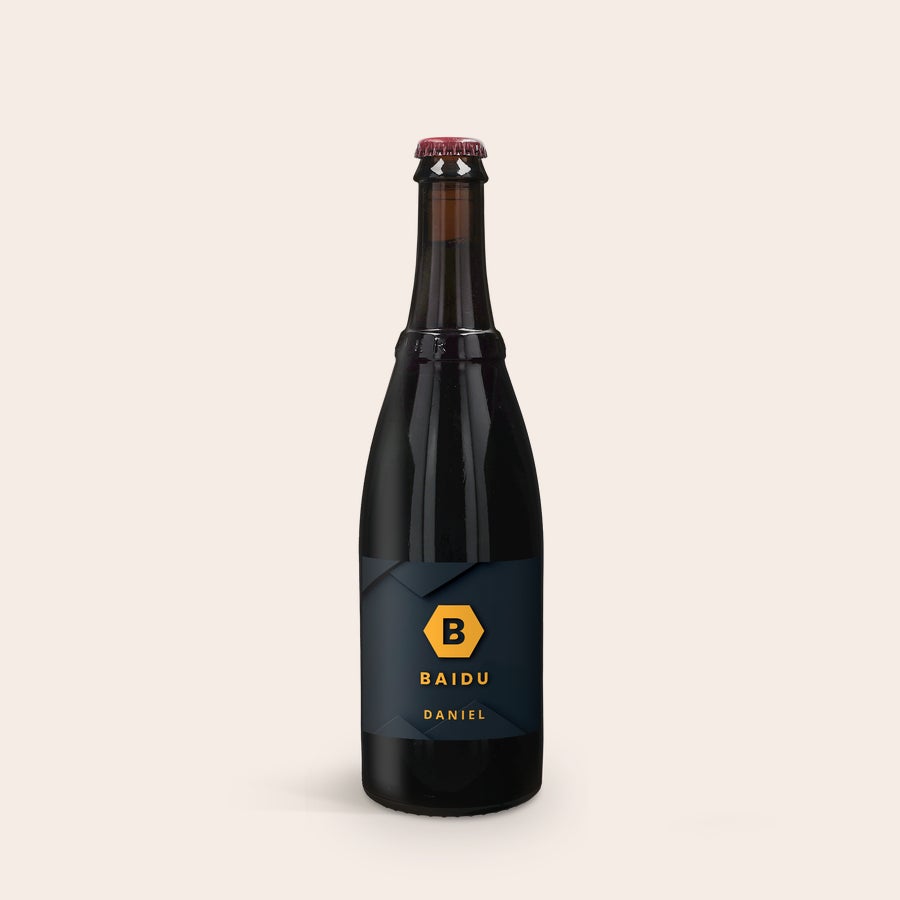 Conjunto de oferta de cerveja - Westmalle Dubbel e Tripel Garrafa de cerveja Westmalle Dubbel com rótulo personalizado "Baidu Daniel", ideal para surpreender.