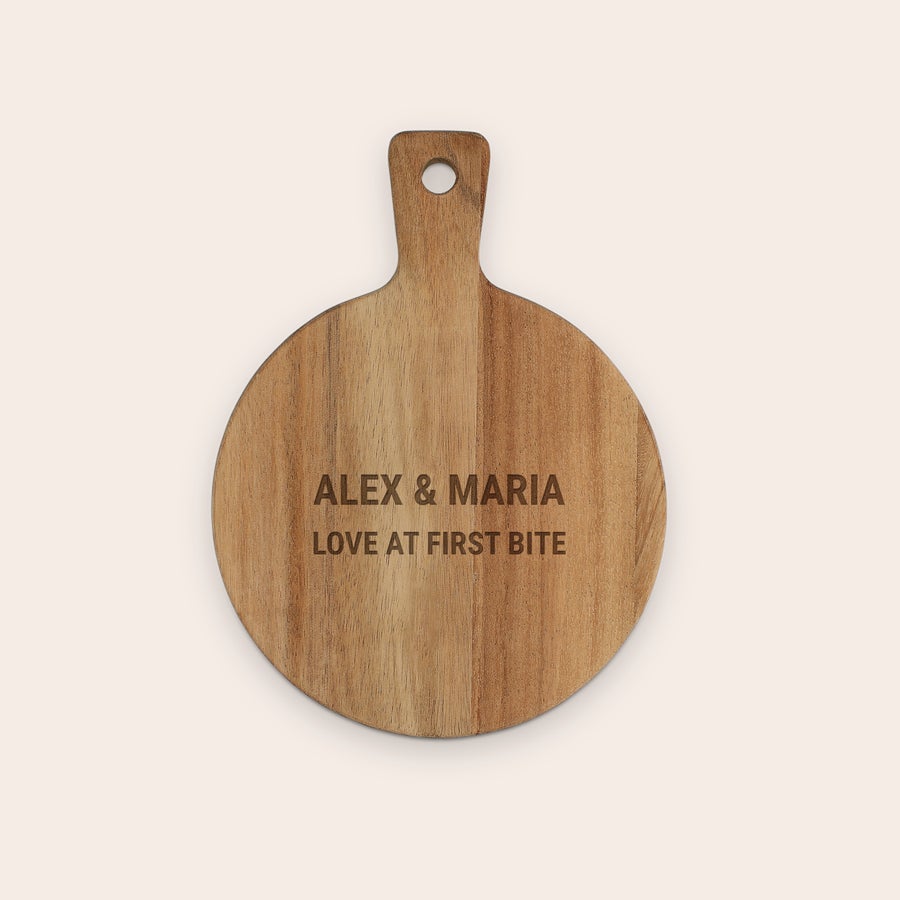 Engraved wooden serving platter Engraved wooden serving platter