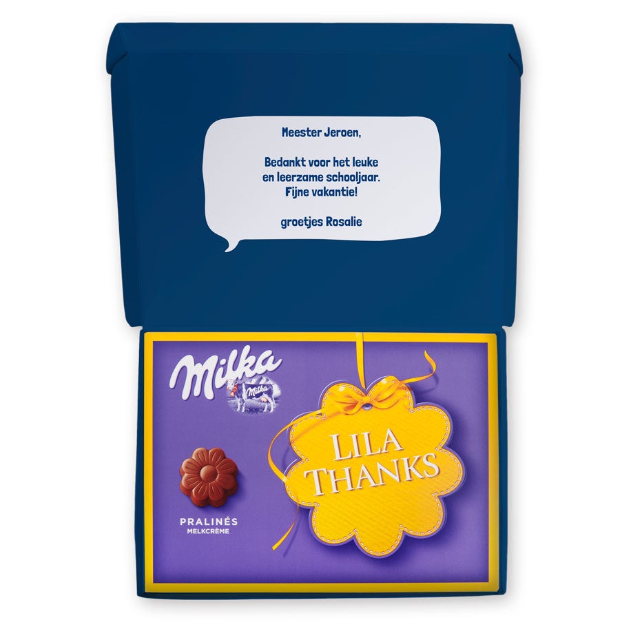 Milka giftbox bedrukken - Juf / Meester
