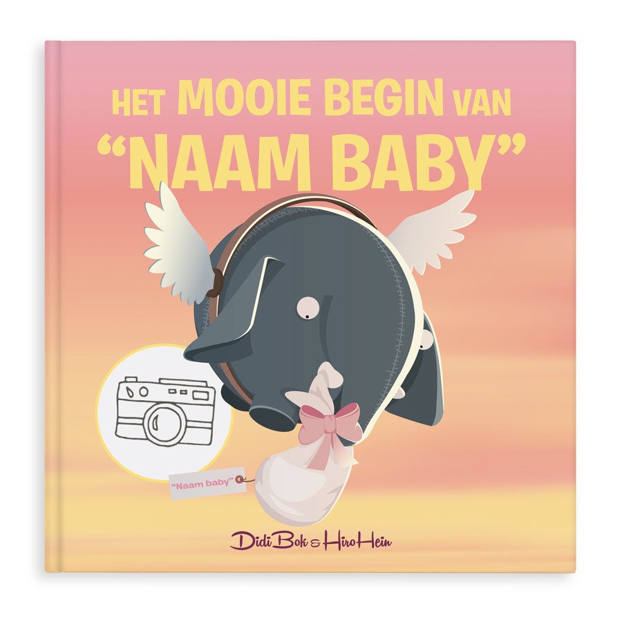 Babyboek met naam, foto, geslacht en geboortedatum Hardcover