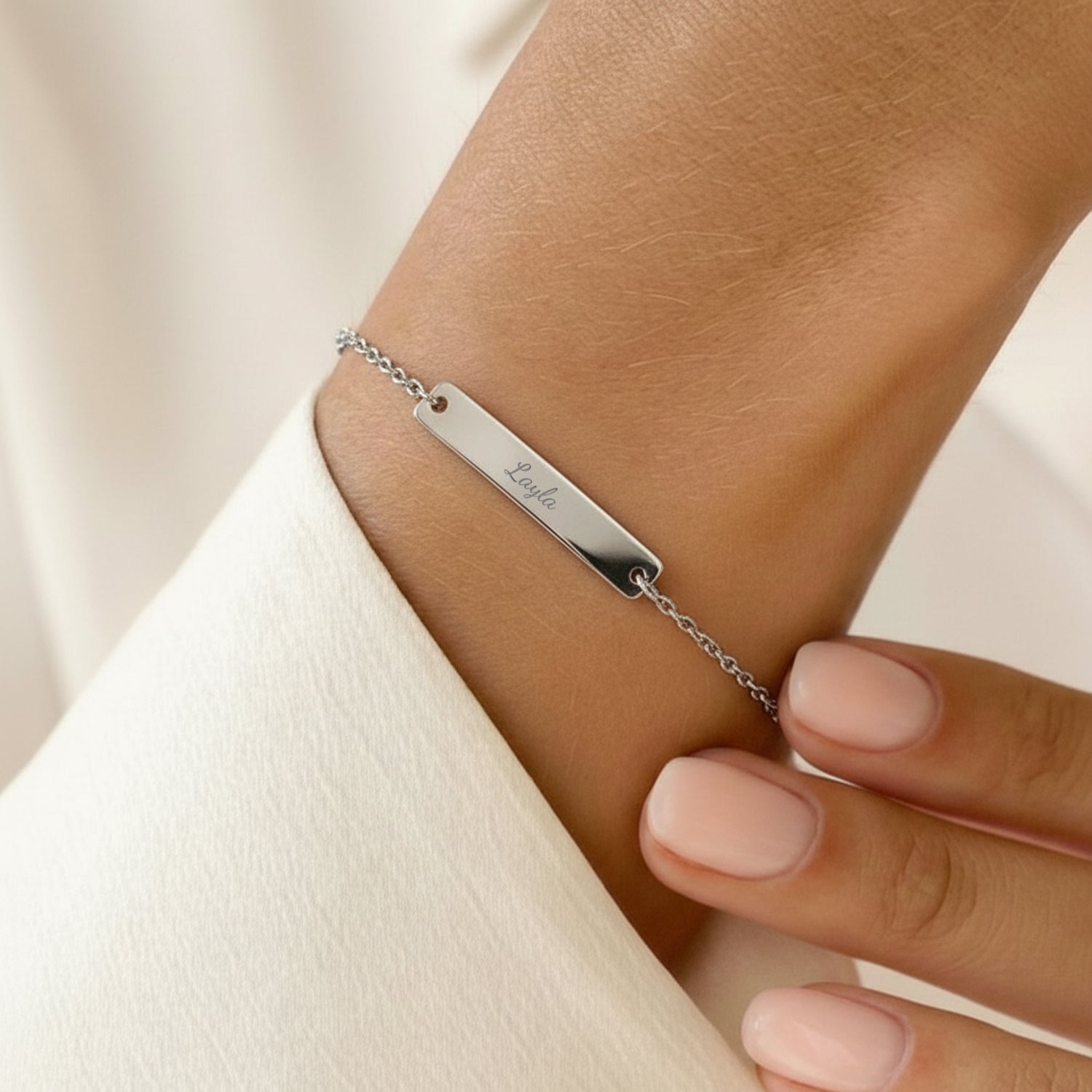 Armband met naam dames - Zilver