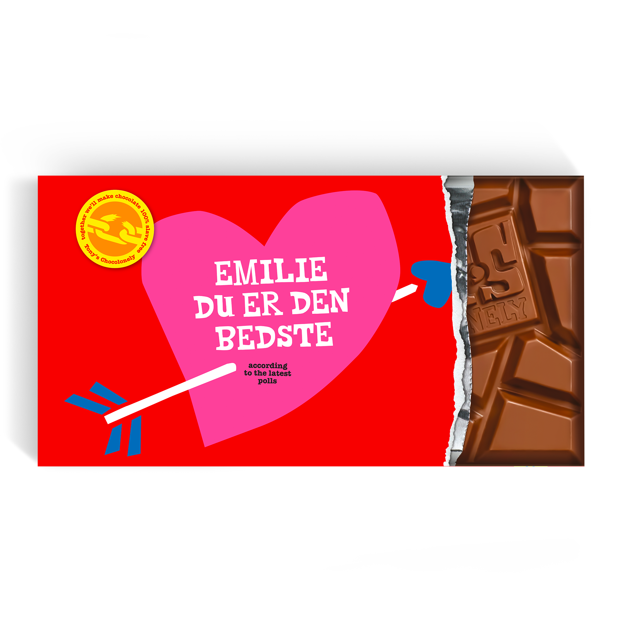 Mega Tony's Chocolonely med navn og billede (5 plader chokolade)