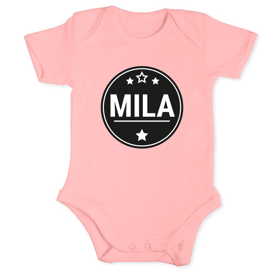 Baby onesie - kort erme - Baby rosa - 62/68