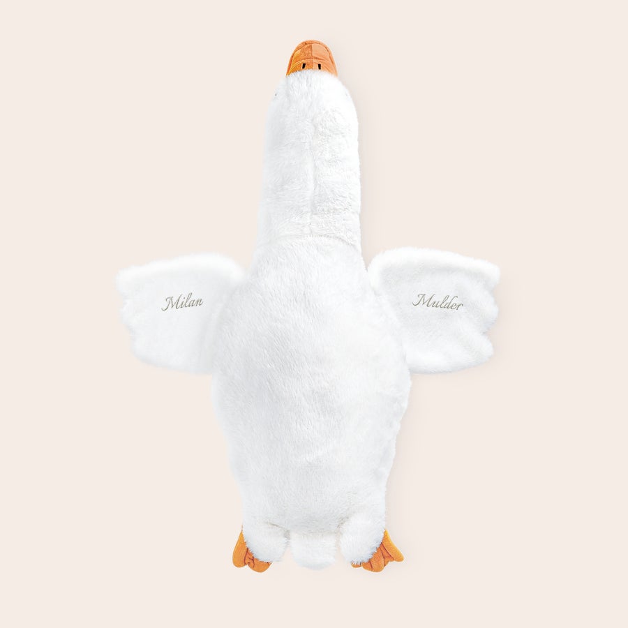 Ganzen knuffel met naam borduren Ganzen knuffel met naam borduren