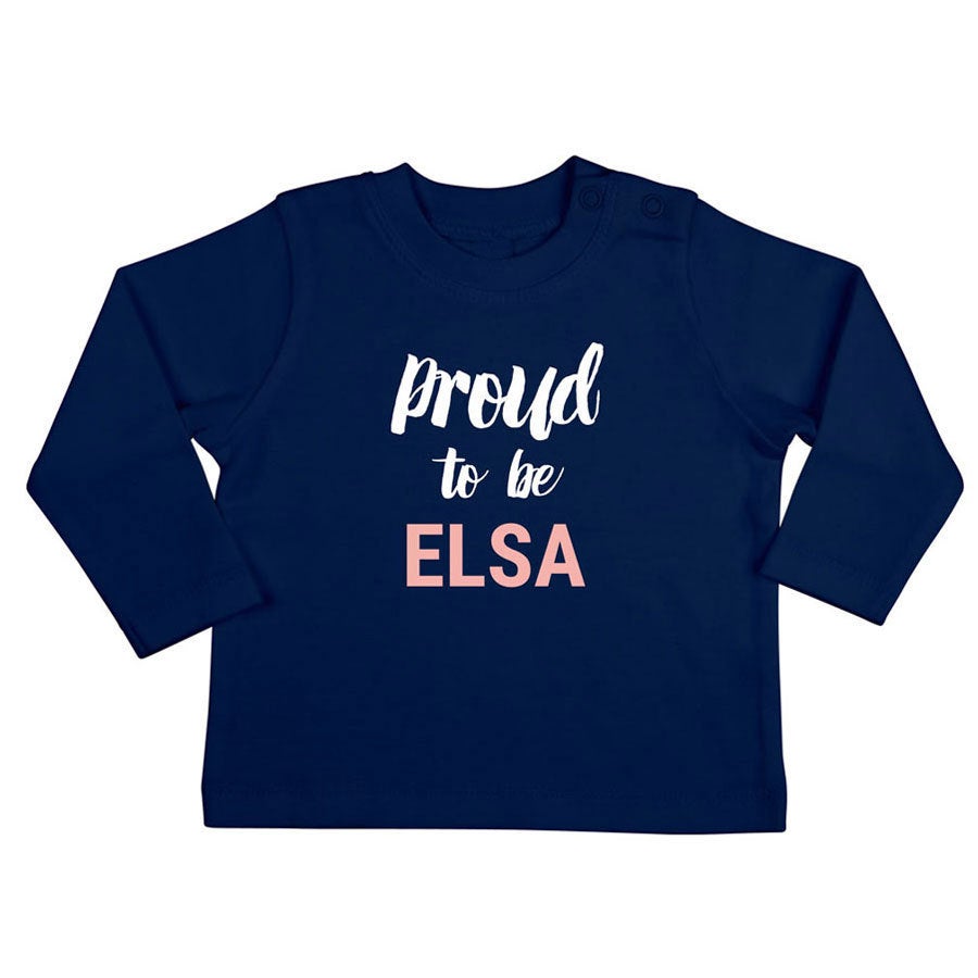 T-shirt dziecięcy z nadrukiem - długi rękaw - 62/68
