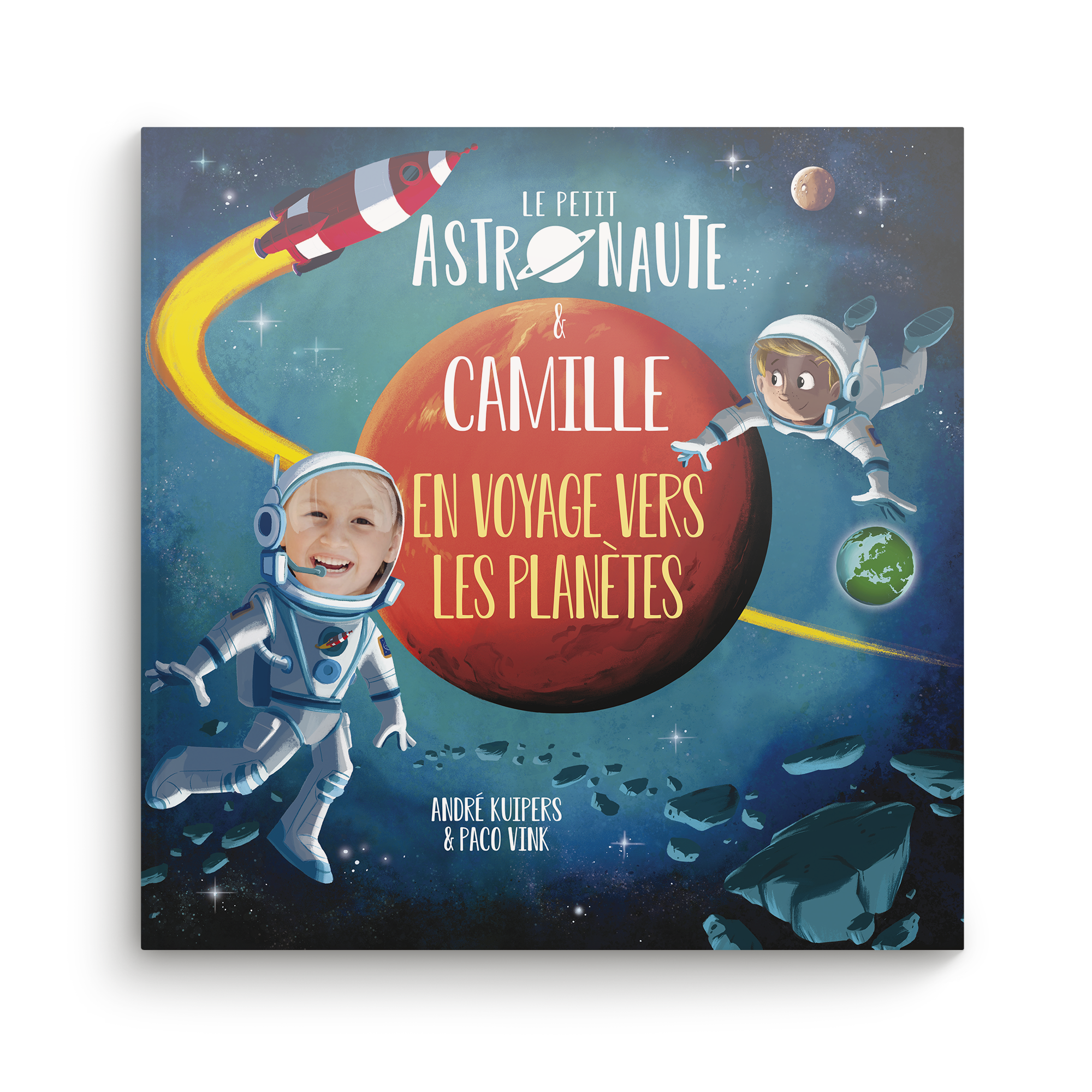 Le Petit Astronaute - Livre personnalisé (XXL) avec le visage et le nom Camille imprimés en astronaute dans l'espace
