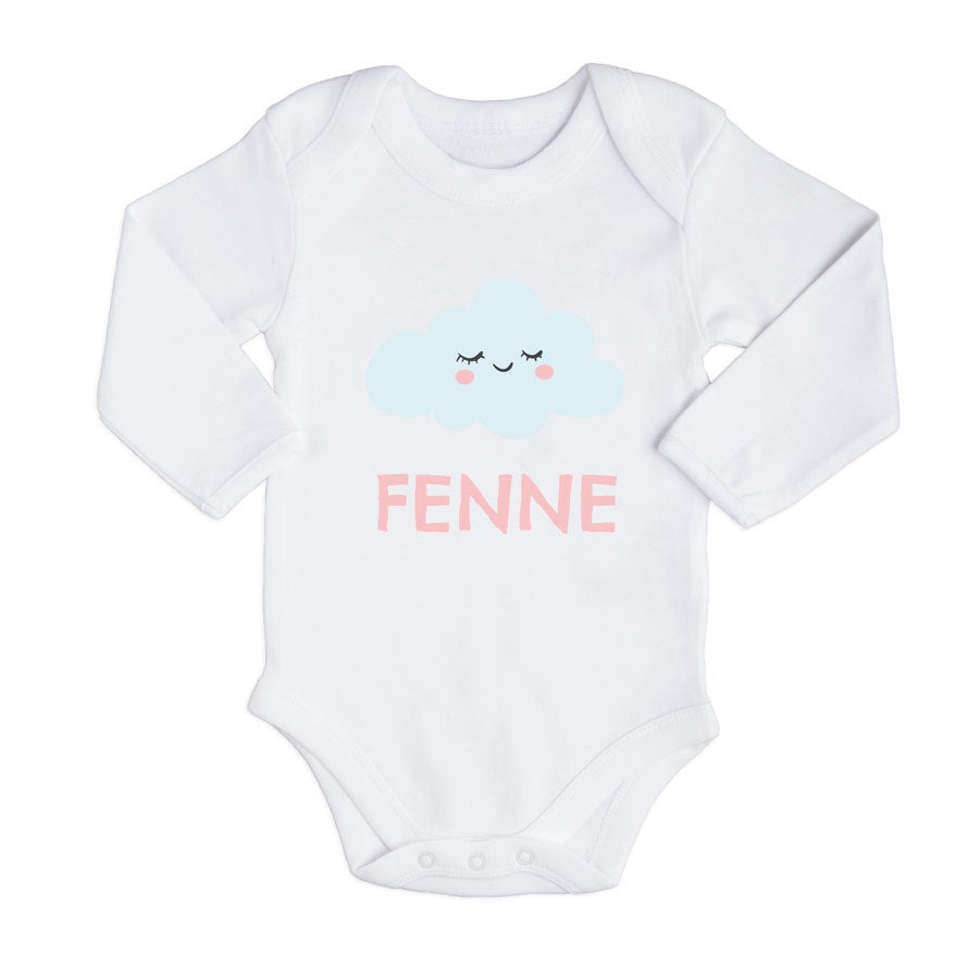 Romper bedrukken - Lange mouw - Wit - 62/68