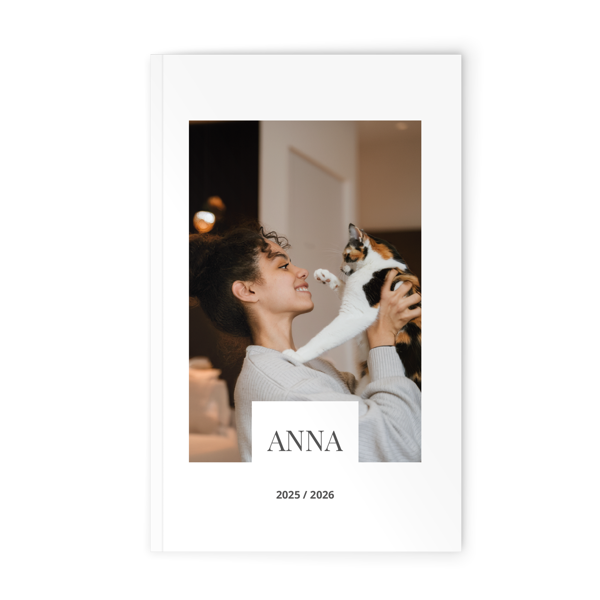 Diario scolastico personalizzato con copertina stampata con foto e nome ANNA, anno 2025/2026