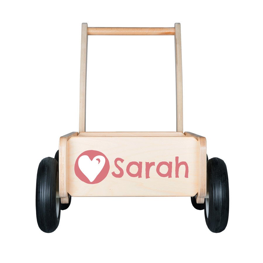 Personalised wooden toys - Push cart - Beech