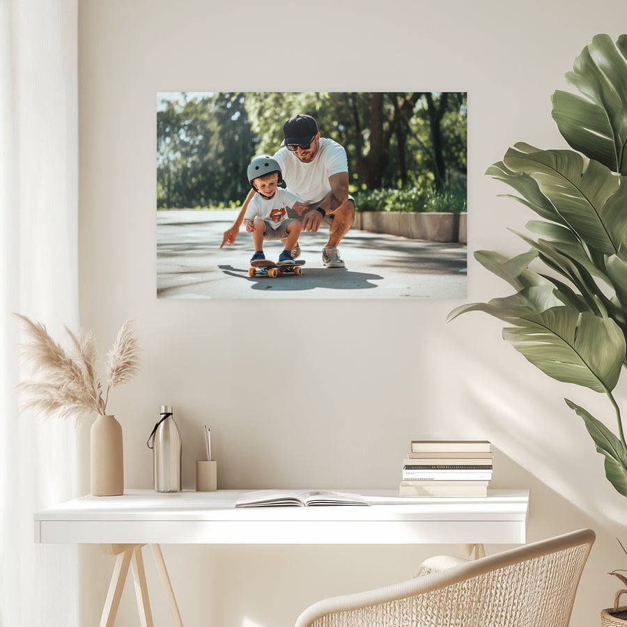 Póster Pôster personalizado com foto de pai e filho andando de skate, impressões de fotografia de pôster