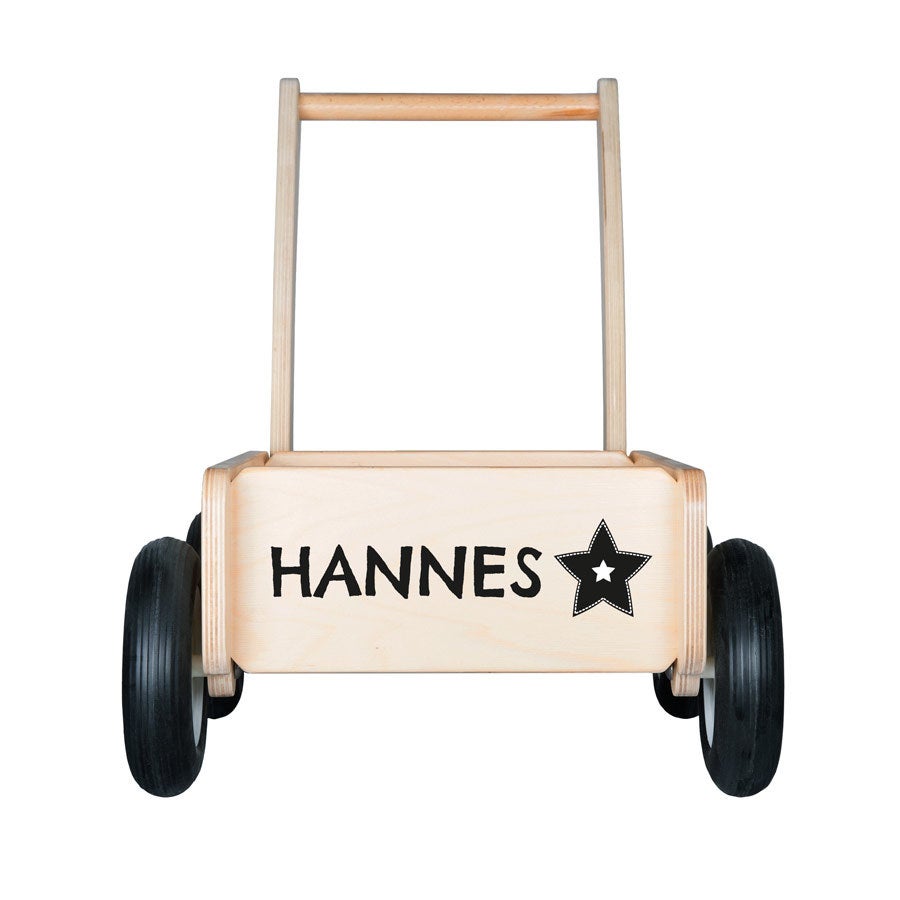 Personalisierter Lauflernwagen Holz mit Namen 