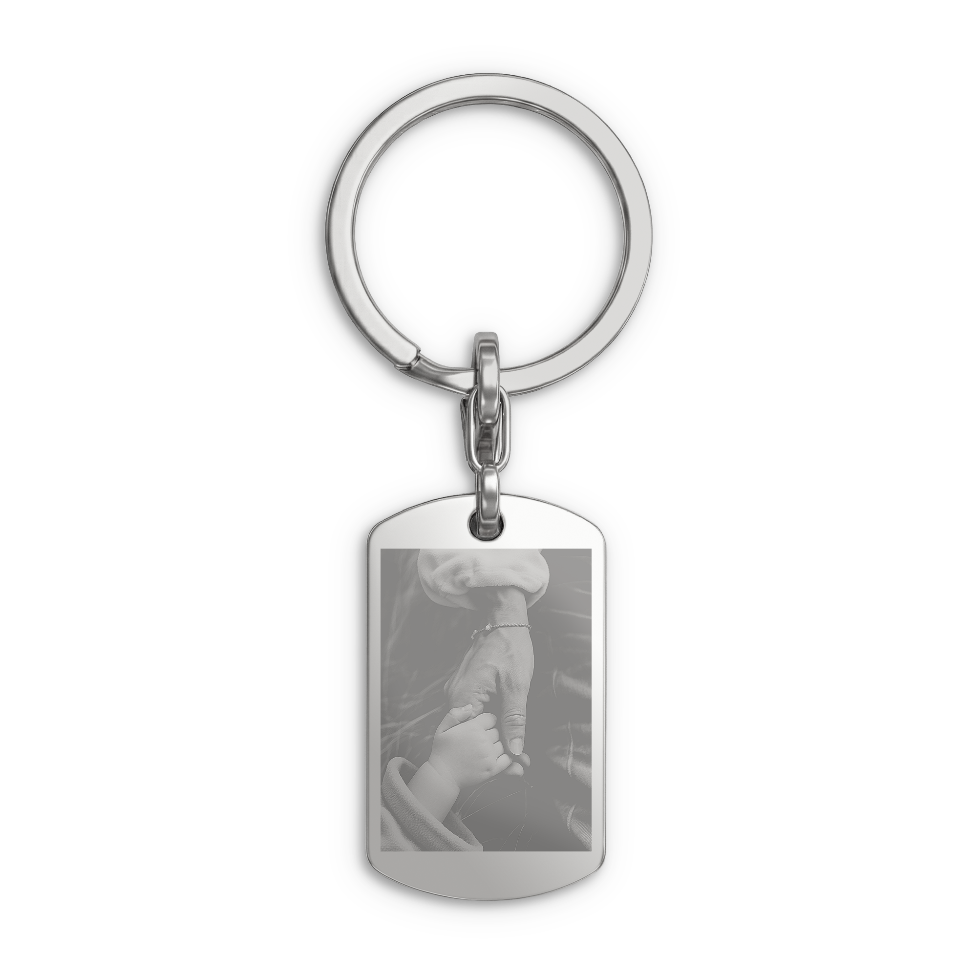 Personalizovaný prívesok na kľúče s fotkou - Dog tag - Strieborný