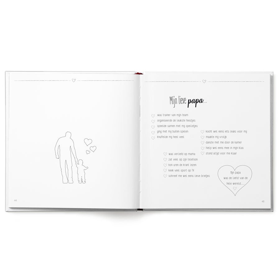 Boek "Lieve Papa, omdat ik je zo mis" personaliseren