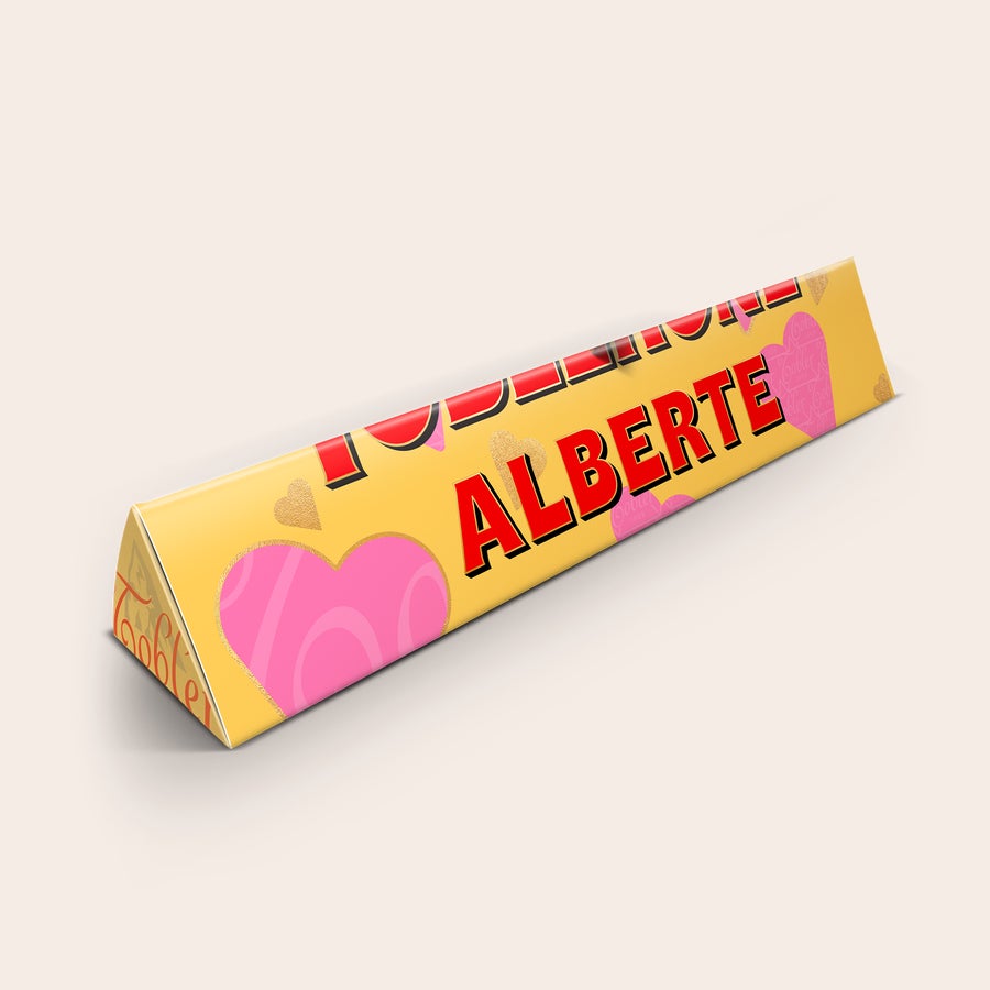 Toblerone med navn - Hjerter Toblerone med navn - Hjerter
