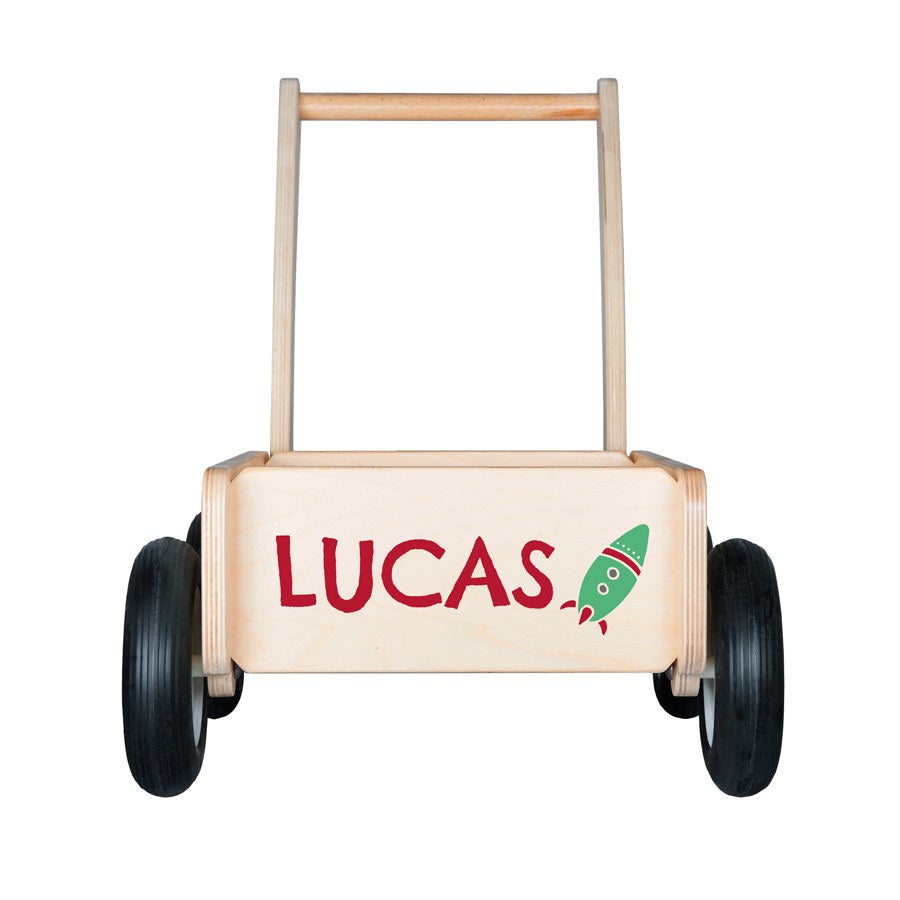 Personalised wooden toys - Push cart - Beech