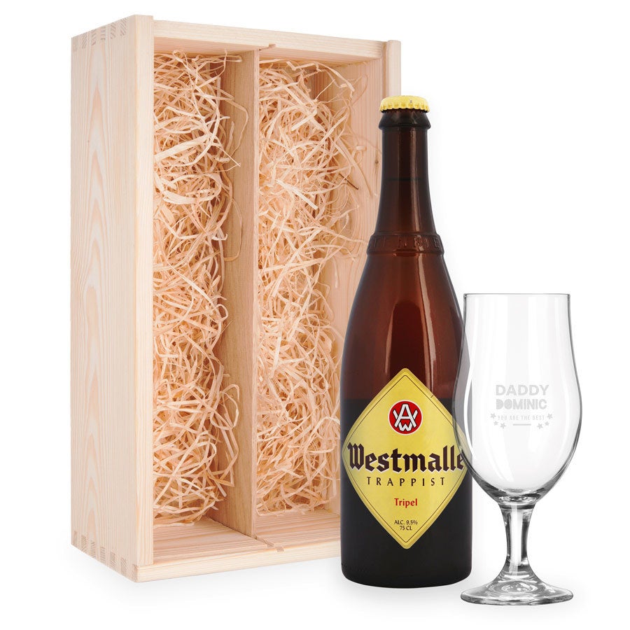 Vatertagsbier mit graviertem Glas