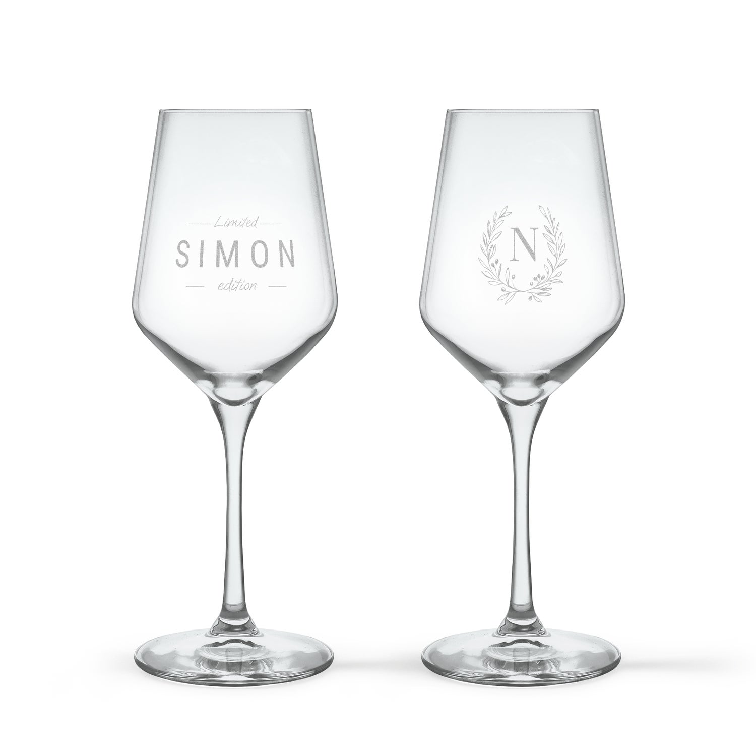 Personalizowane kieliszki do wina bia�ego - Szk�o kryszta�owe - 2 szt.