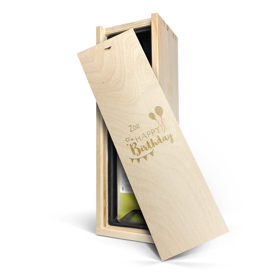 Personalised wine gift - Maison de la Surprise - Sauvignon Blanc - Engraved wooden case