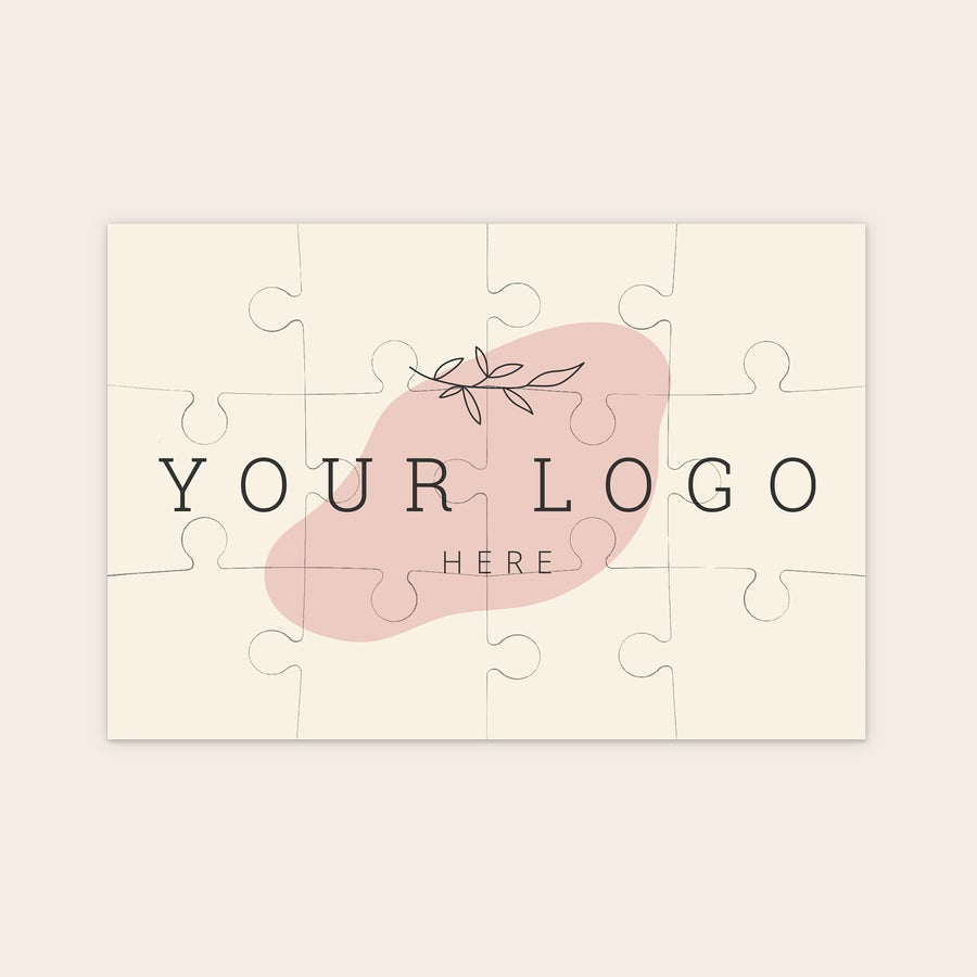 Personalizowane puzzle dla dzieci Fotoukładanka dla najmłodszych z nadrukiem "Your Logo Here" i grafiką liści