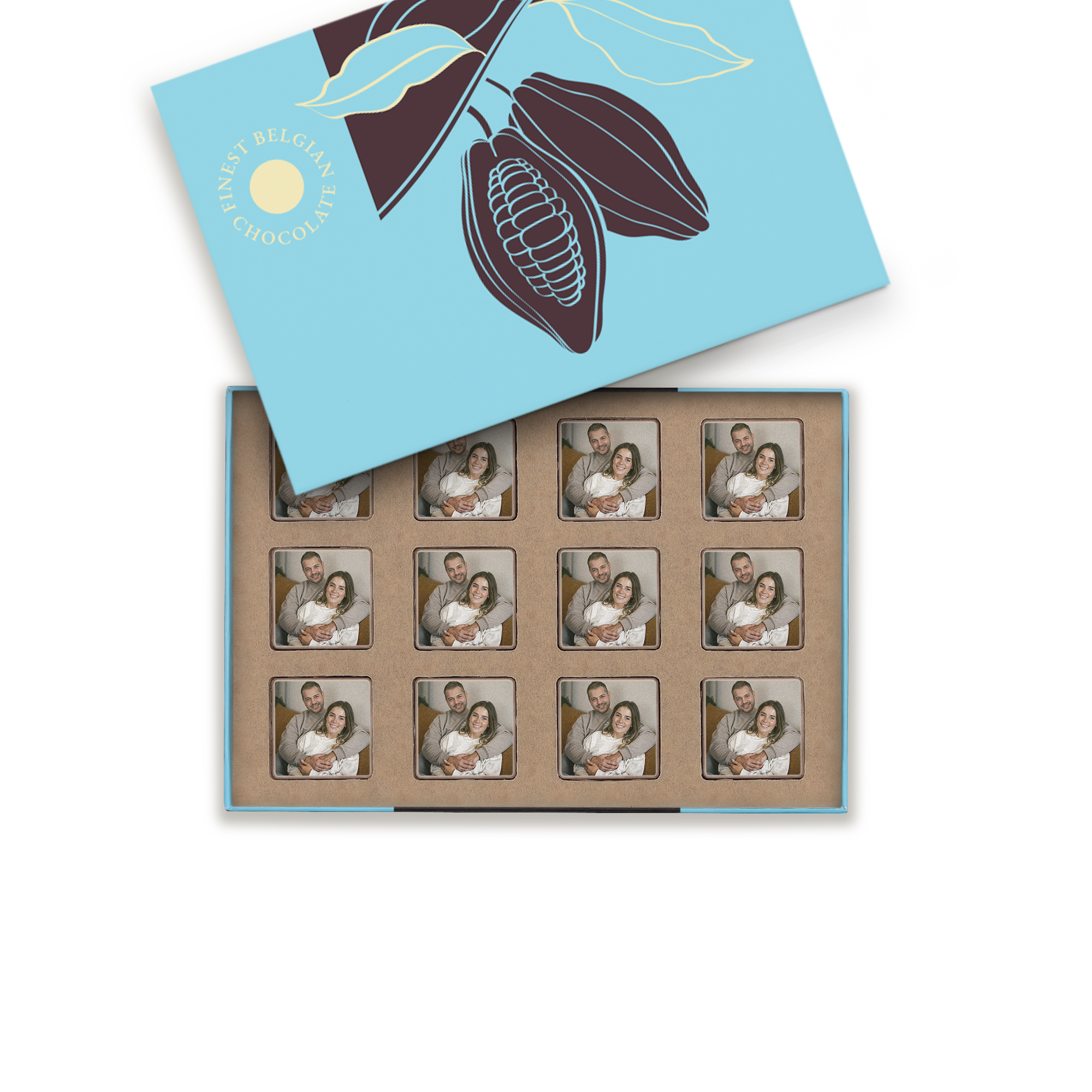 Chocolade pralines met foto