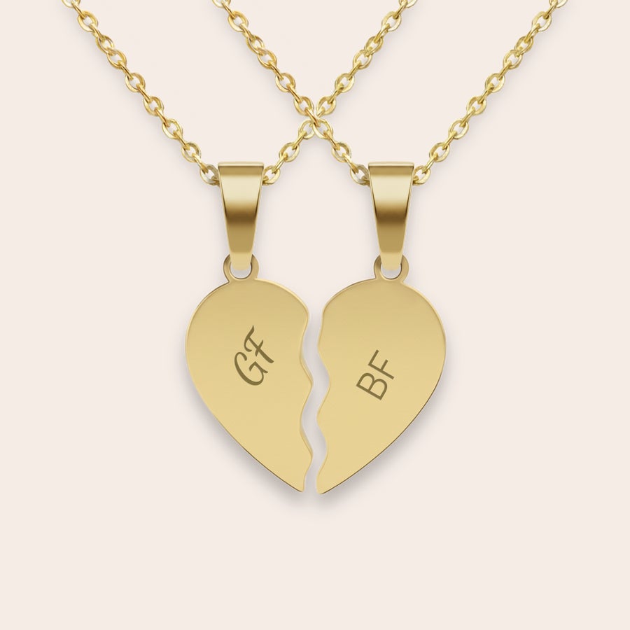 Gebroken hart ketting graveren Gebroken hart ketting graveren