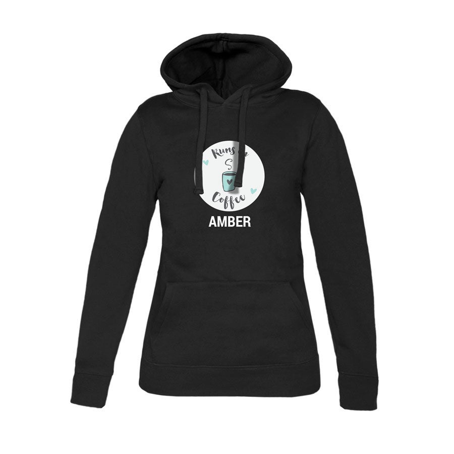 Hoodie voor dames bedrukken - Zwart - L