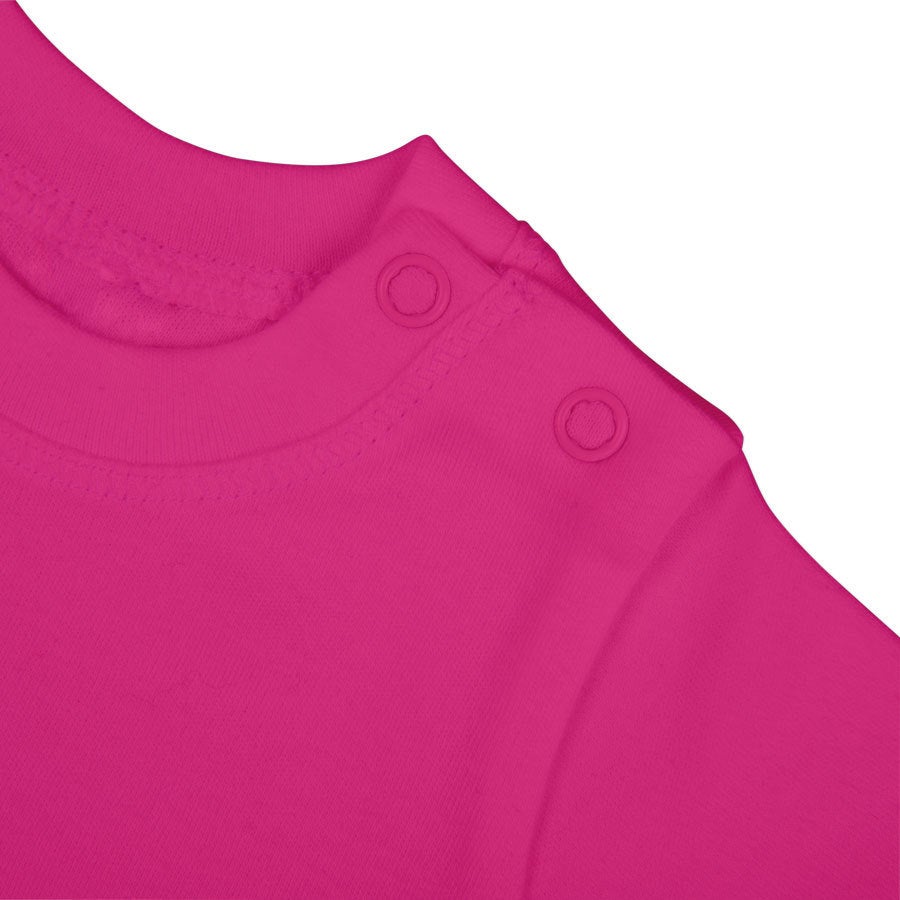 T-shirt bébé personnalisé - Manches longues - Fuchsia - 62/68