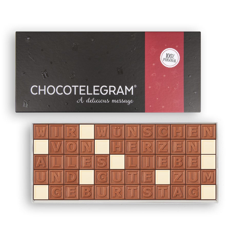 Chocotelegram Präsentkarton 5x12 Buchstaben